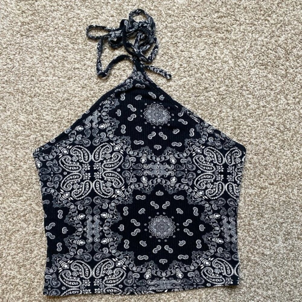 Paisley print halter top